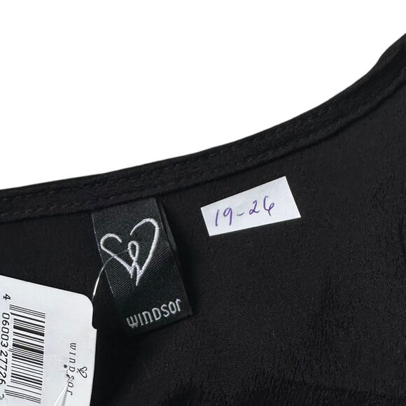 Windsor Black V-Neck Top Women Blouse Size Small NWT | 19-26 - Picture 4 of 6